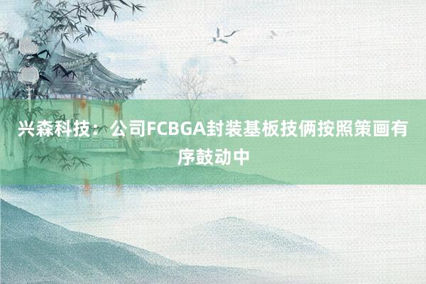 兴森科技：公司FCBGA封装基板技俩按照策画有序鼓动中