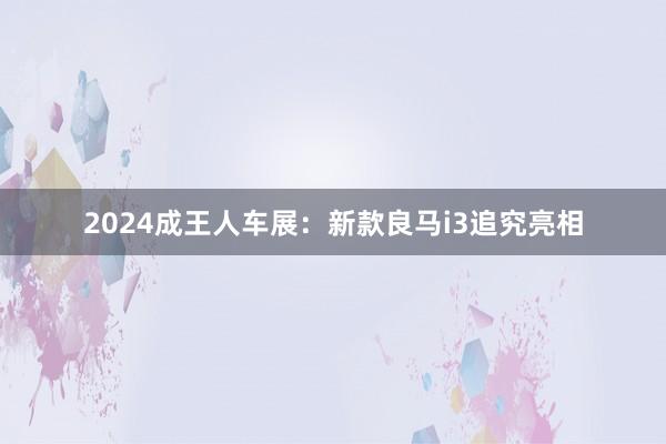 2024成王人车展：新款良马i3追究亮相